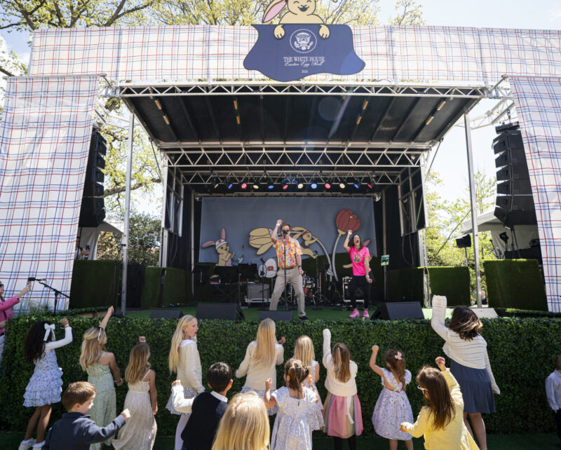 BunnyHop_41_20260306 The Bunny Hop stage, sponsored by YouTube Kids, on the South Lawn of the White House during a 2026 Easter Egg Roll, on Monday, April 6, 2026 in Washington, DC. (Photo by Al Drago)